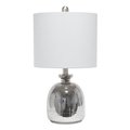Elegant Garden Design Elegant Designs LT3316-GRY Silvery Glass Table Lamp with Light Gray Shade LT3316-GRY